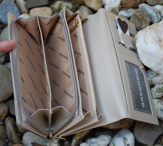 Dámska modrá peňaženka koža s leskom GREGORIO zipsy