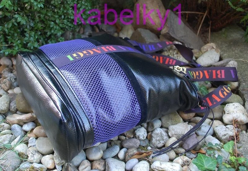 Kabelka čierna fialová s farebnými rúčkami LAURA BIAGGI