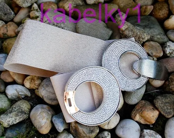 Opasok zlatý pružný strieborná pracka brúsené sklo  