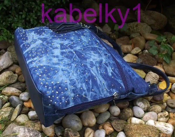 Kabelka modrá riflová strieborné kovanie kovanie crossbody 