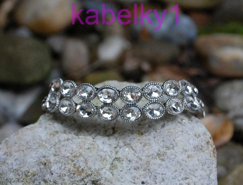 Náramok strieborný brúsené sklo 