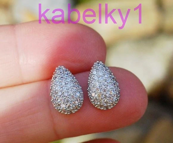 Náušnice striebornej farby brúsené sklo slzičky   