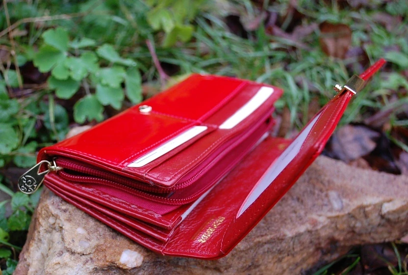 Dámska červená peňaženka lakovaná GREGORIO 