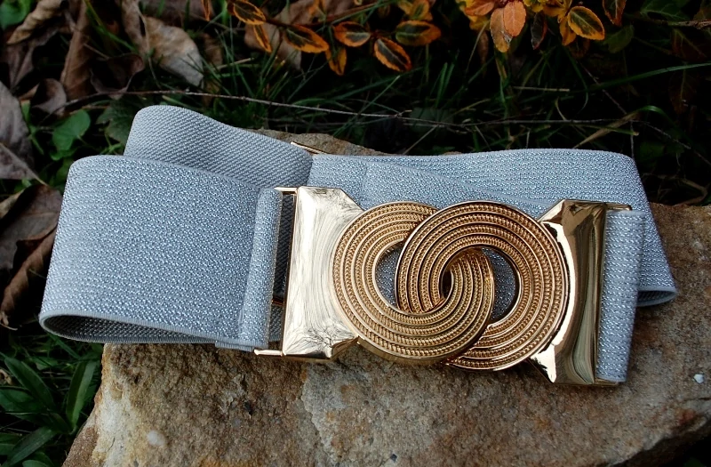 Opasok strieborný pružný zlatá pracka 