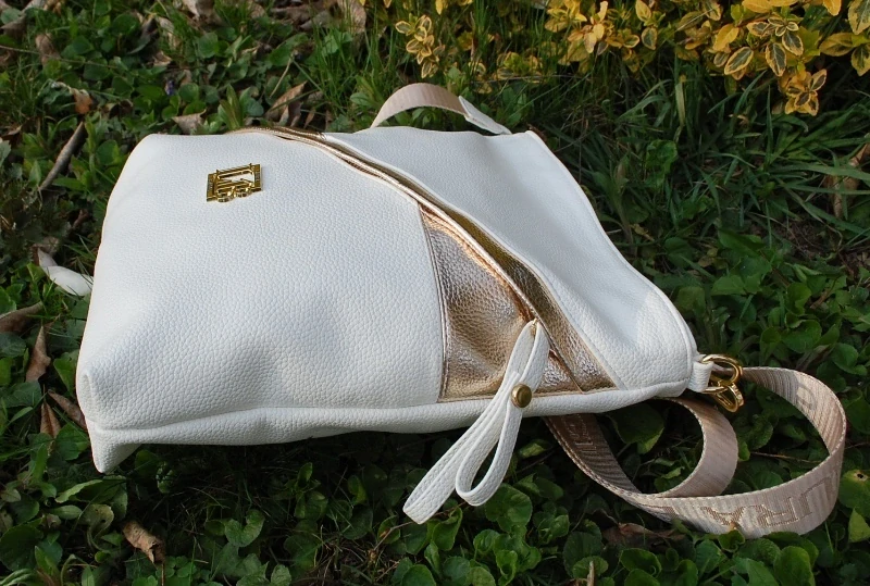 Kabelka zlatá biela crossbody LAURA BIAGGI