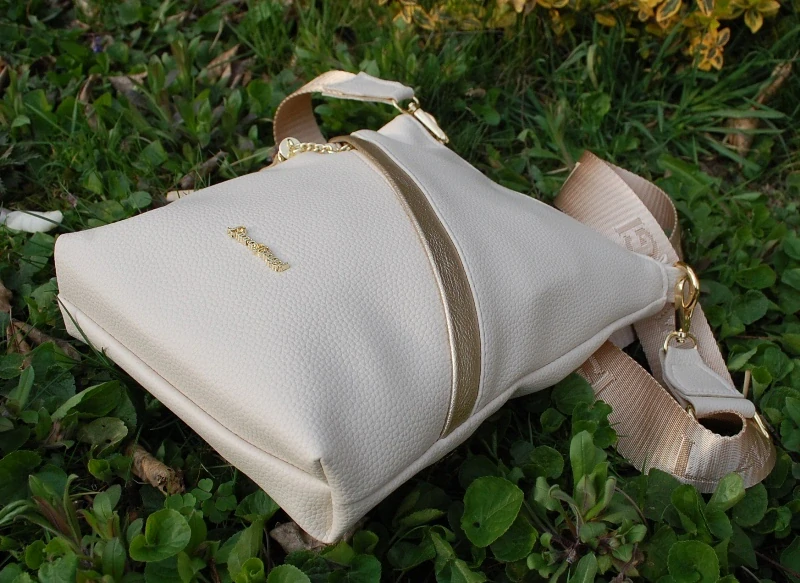 Kabelka smotanová zlatá crossbody LAURA BIAGGI