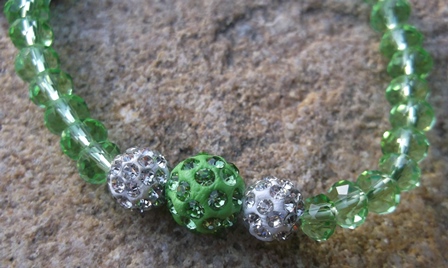 Náramok MONA brúsené sklo žltý zelený sivý