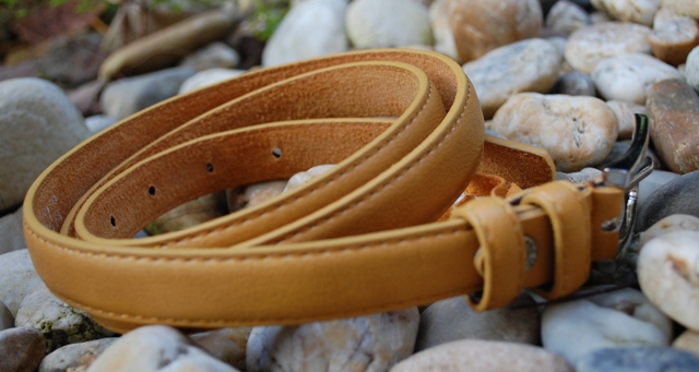 Opasok žltý horčicový strieborná pracka ekokoža