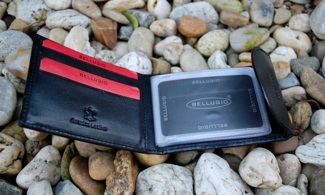 Púzdro čierne na doklady a karty hladká koža BELLUGIO