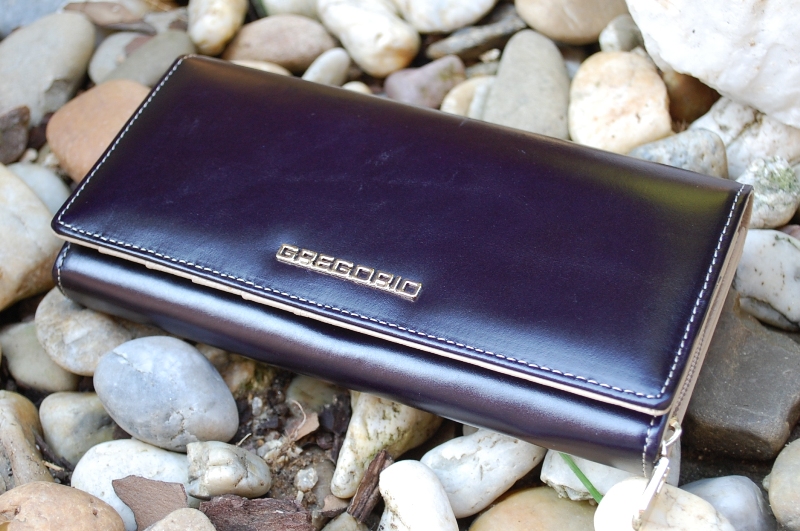 Dámska modrá peňaženka koža s leskom GREGORIO zipsy