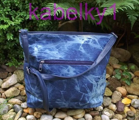 Kabelka modrá riflová strieborné kovanie kovanie crossbody 