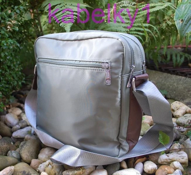  Pánska taška zelená hnedá kombinovaná crossbody
