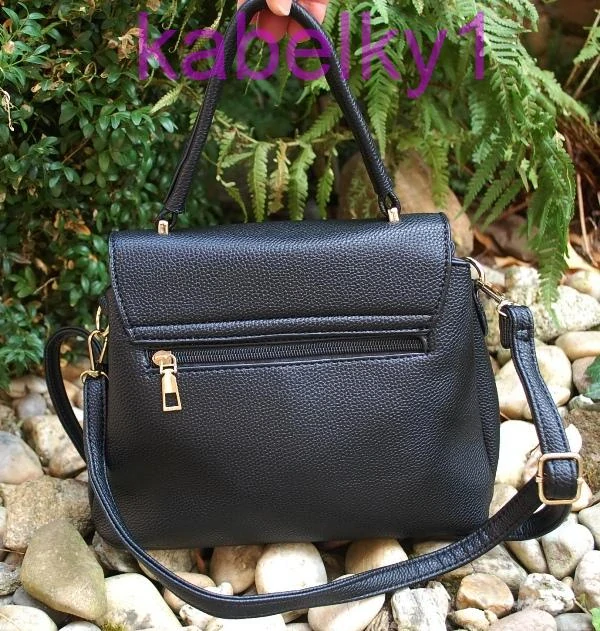 Kabelka čierna krátka rúčka dlhé ramienko