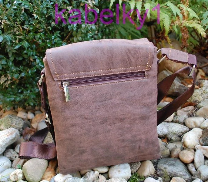  Pánska taška hnedá štepovaná crossbody 