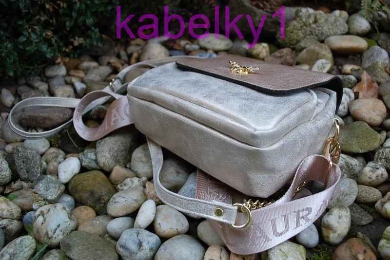 Kabelka zlatá zlatistá zlaté zipsy Laura Biaggi