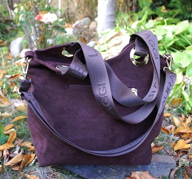 Kabelka hnedá čokoládová semišová LAURA BIAGGI