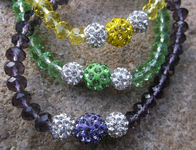 Náramok MONA brúsené sklo žltý zelený sivý