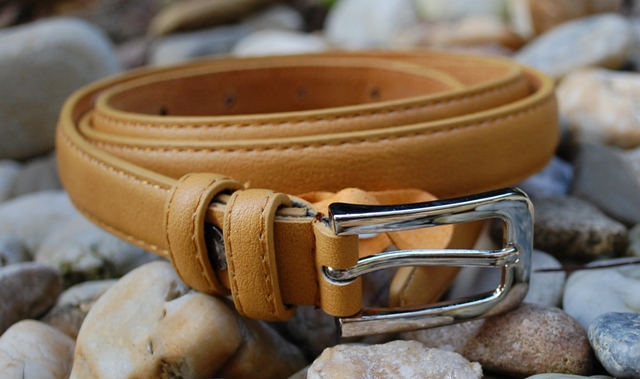 Opasok žltý horčicový strieborná pracka ekokoža