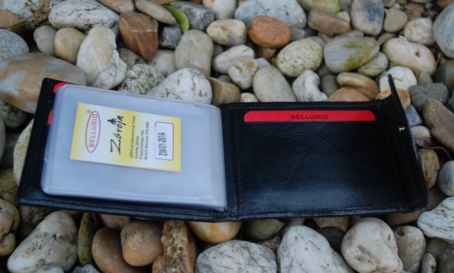 Púzdro čierne na doklady a karty hladká koža BELLUGIO