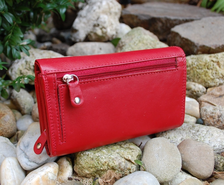 Červená dámska peňaženka pracka koža ROBERTO