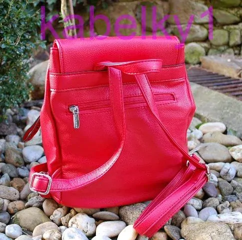 Batoh červený ružová mint modrá fialová vyšívka