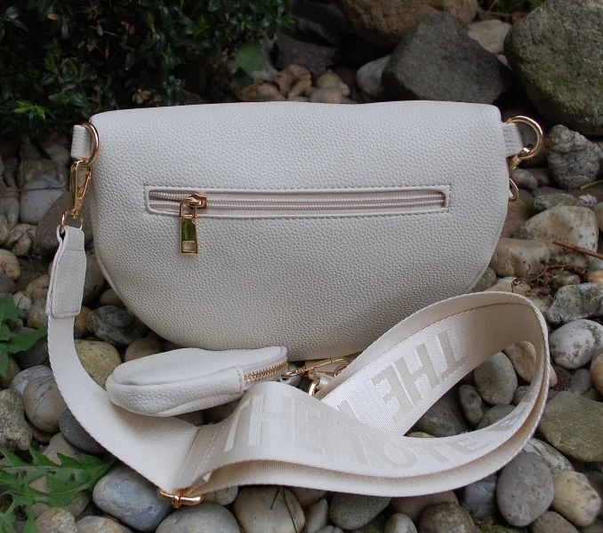 Kabelka smotanová ľadvinka látkové ramienko