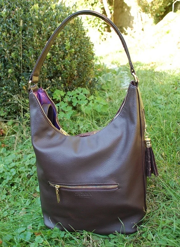 Kabelka hnedá zlatá zlaté kvety Chiara 