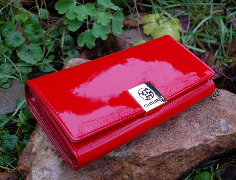 Dámska červená peňaženka lakovaná GREGORIO 