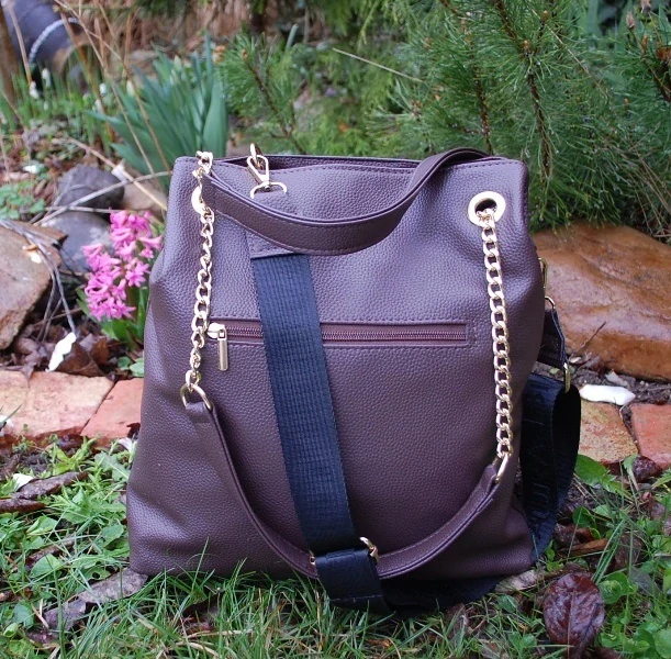 Kabelka hnedá zlatá zlaté retiazky LAURA BIAGGI