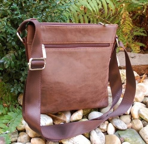  Pánska taška hnedá melírovaná štepovaná crossbody