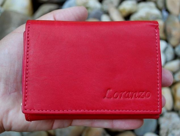Pánska červená menšia peňaženka koža