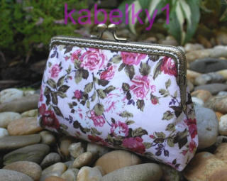 Dámska peňaženka kvety kovové vintage zapínanie