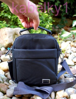  Pánska taška šedá crossbody krátka rúčka priečinky MAHEL