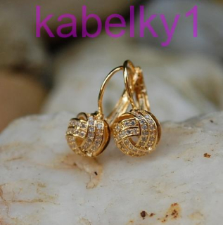 Náušnice zlaté strieborné brúsené sklo