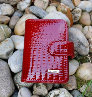 Púzdro červené lakované na doklady a karty 