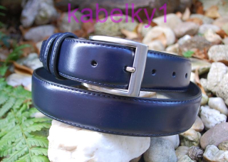 Opasok modrý tmavý široký tmavé strieborné kovanie 