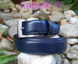 Opasok modrý tmavý strieborné tmavé kovanie 