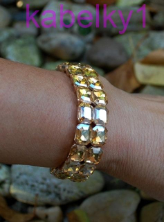 Náramok zlatý s leskom brúsené sklo 