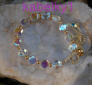  Náramok brúsené sklo dúhové meniace sklo 