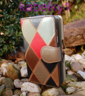 Dámska kožená peňaženka multicolor kovový patent