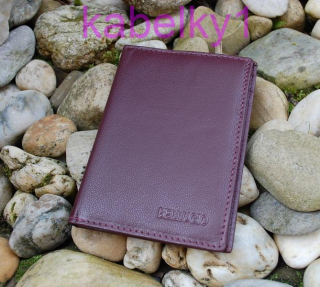 Púzdro na doklady a karty bordové z kože Bellugio