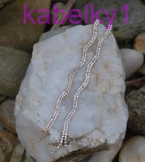 Náušnice zlaté štrasové spoločenské strieborné brúsené sklo