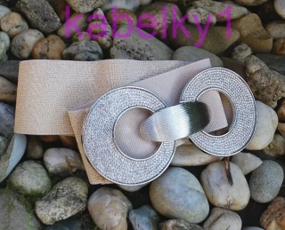 Opasok zlatý pružný strieborná pracka brúsené sklo  