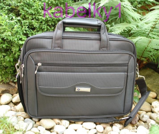  Pánska aktovka čierna kufrík veľká strieborné logo NEWBERRY