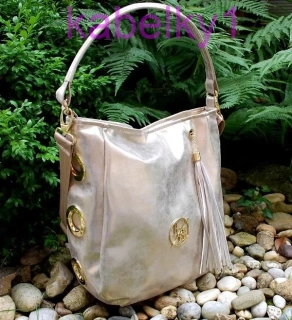 Kabelka zlatá zlatistá zlaté kruhy LAURA BIAGGI