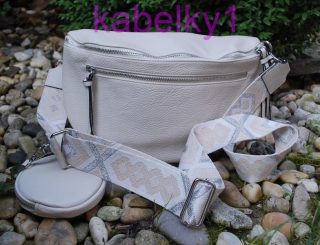 Kabelka smotanová ľadvinka farebné ramienko