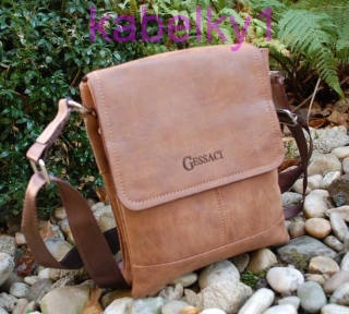 Pánska taška hnedá koňaková štepovaná crossbody 