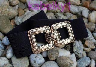 Opasok čierny pružný zlatá pracka 