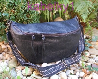 Kabelka čierna ľadvinka široké ramienko veľká