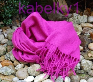Šál ružový fuchsia tmavý strapčeky